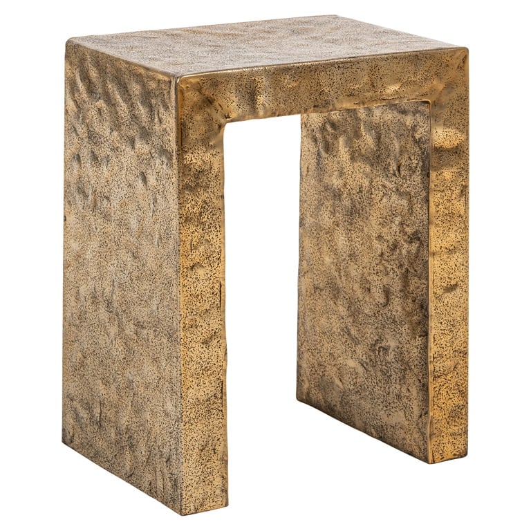 Richmond Interiors bijzettafel Novan 40,5x29x50,5 cm aluminium goud