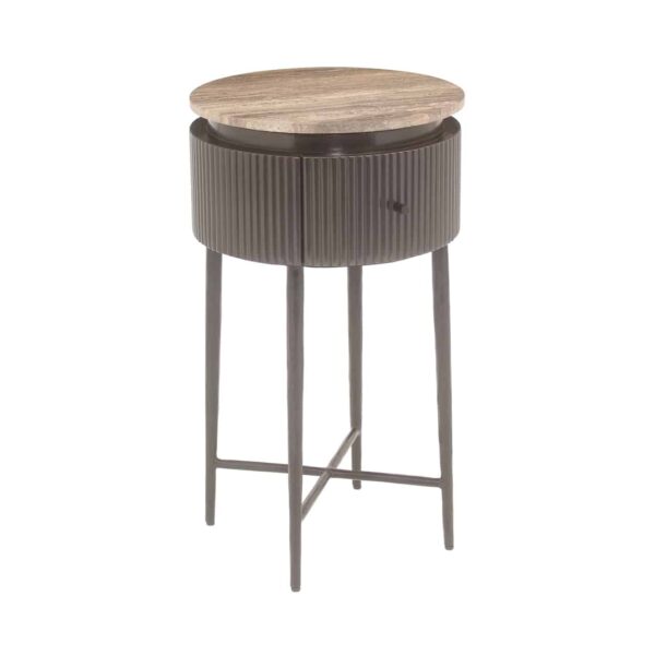 Richmond Interiors bijzettafel Russo 40x40x70 cm travertin