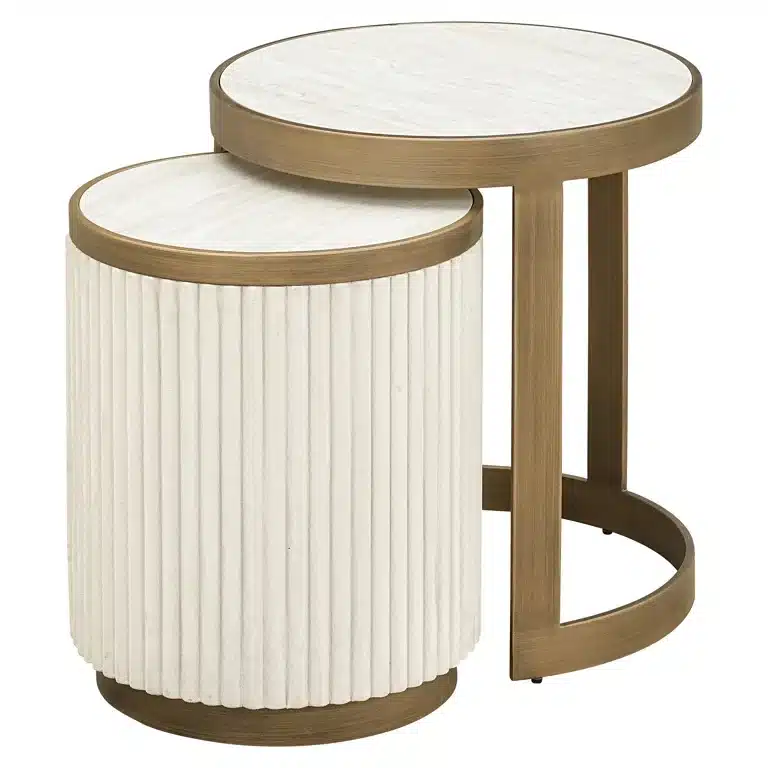 Richmond Interiors bijzettafel Tivoli set van 2 50x50x56 cm keramiek