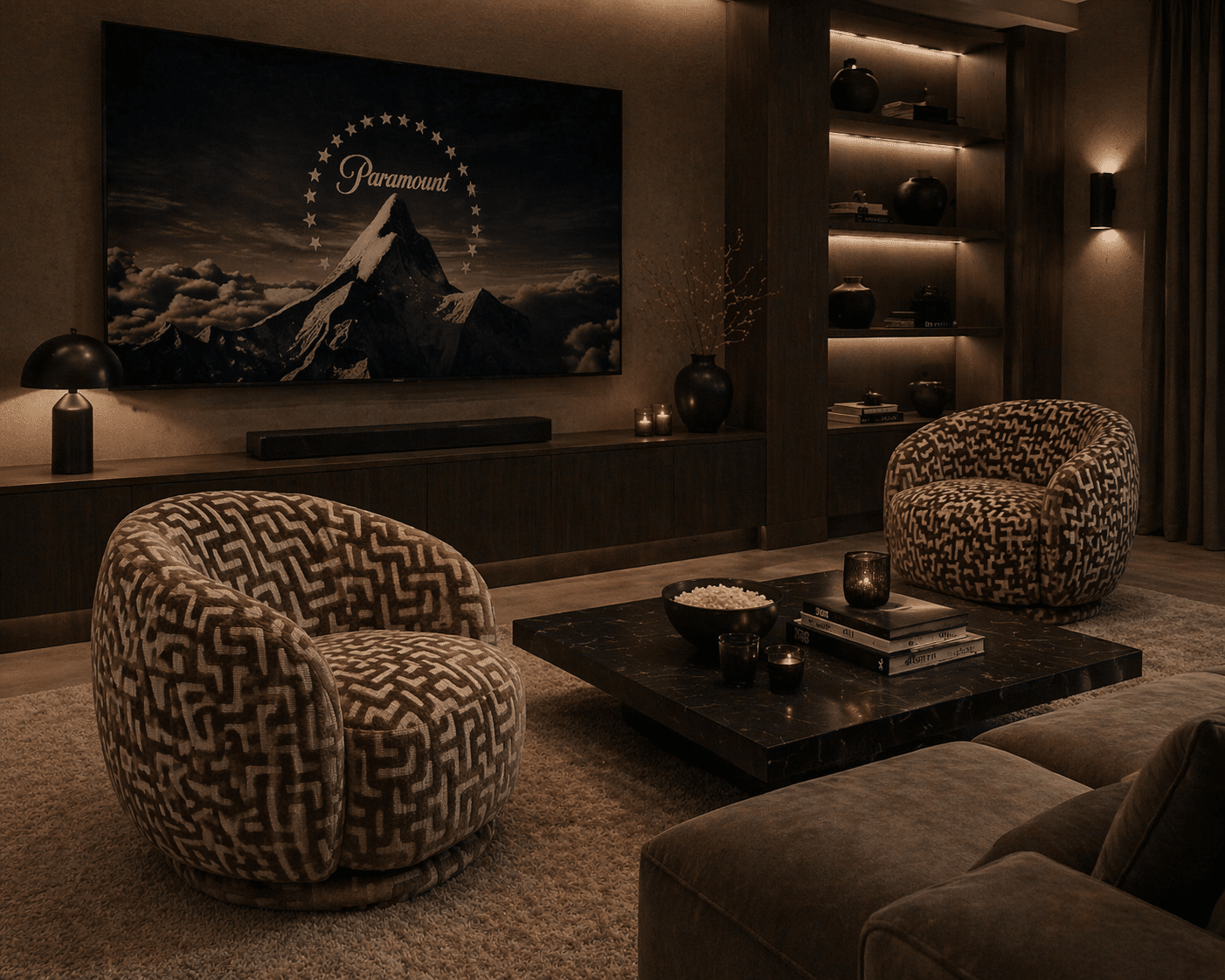 Richmond Interiors draaifauteuil Negreslo met arm brown labyrinth