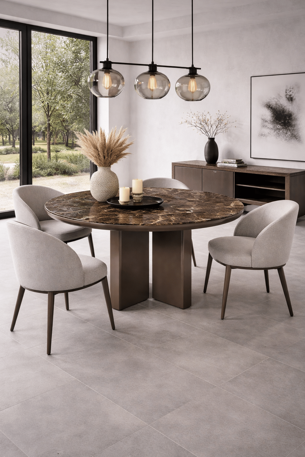 Richmond Interiors eettafel Almundi 120 cm rond keramiek