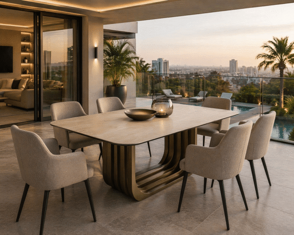 Richmond Interiors eettafel Maxfield 200x100x75 cm keramiek