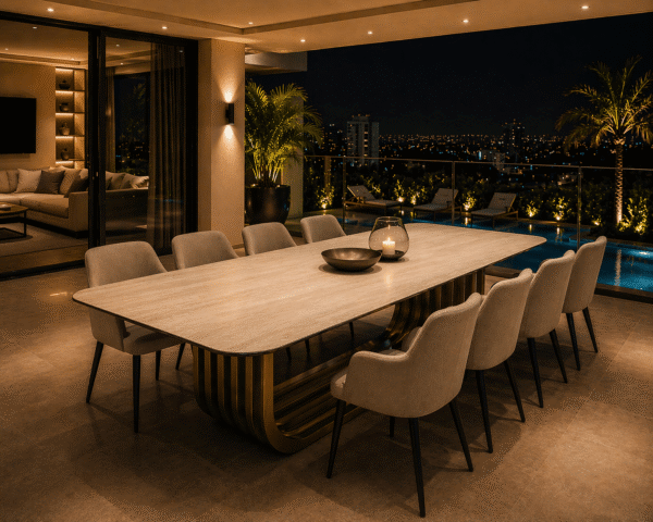 Richmond Interiors eettafel Maxfield 300x120x75 cm keramiek