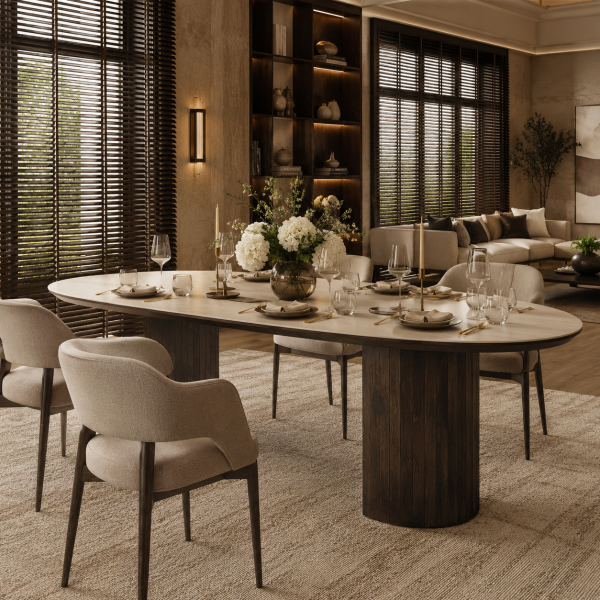 Richmond Interiors eettafel Ritz 240 cm travertin