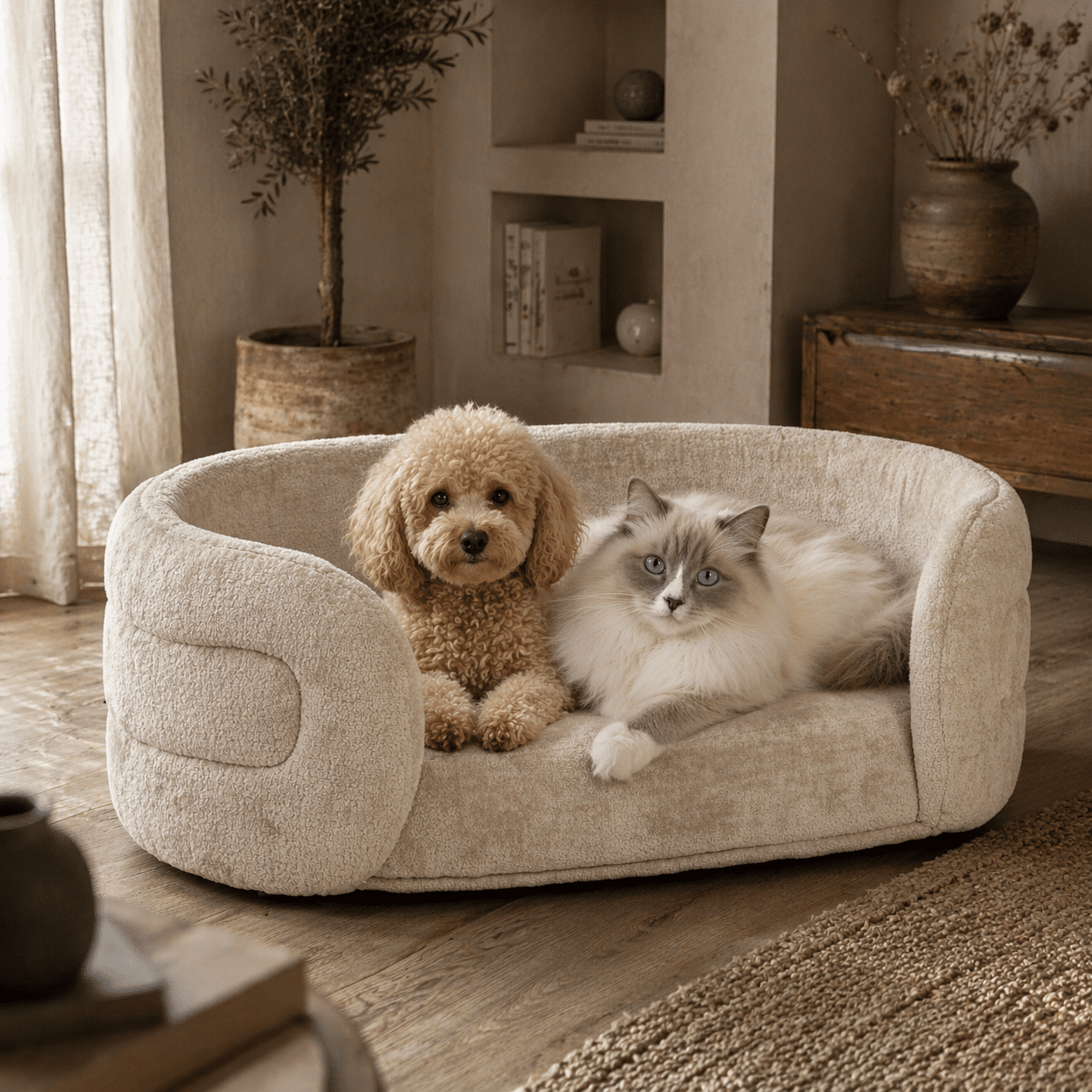 Richmond Interiors huisdierenbed Bingo clay chenille
