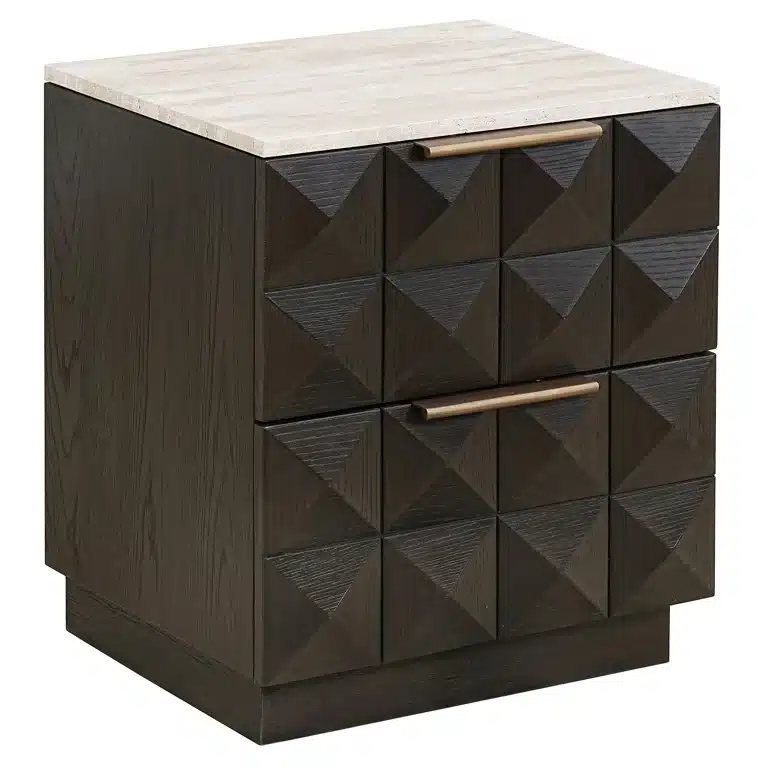 Richmond Interiors nachtkastje Claremont 53x44x62,5 cm  travertin