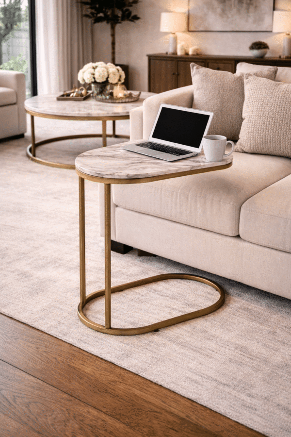Richmond Interiors sofa tafel Bottega 55x35x65 cm marmer