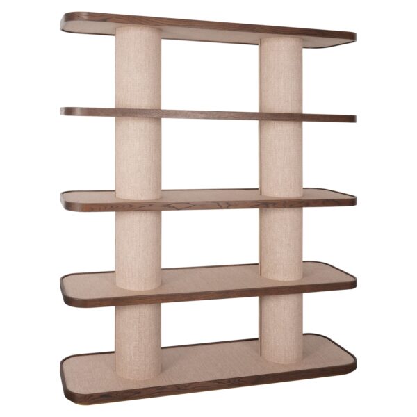 Richmond Interiors wandkast Willox 150x40x180 cm linnen/glas