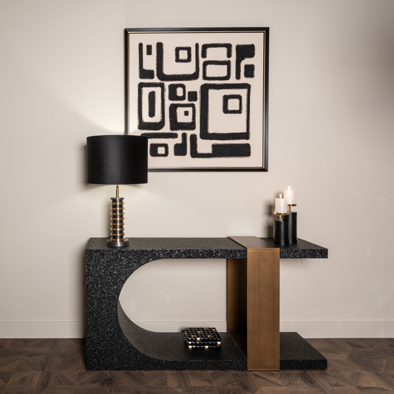 Richmond Interiors wandtafel Alexander Jones 150x36x76 cm metaal