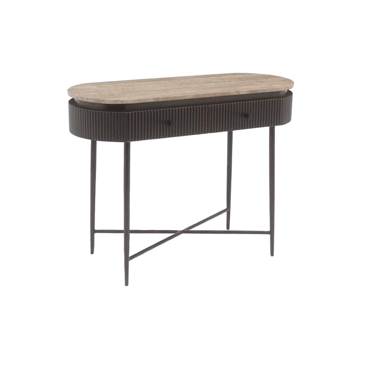 Richmond Interiors wandtafel Russo 100x40x76 cm travertin