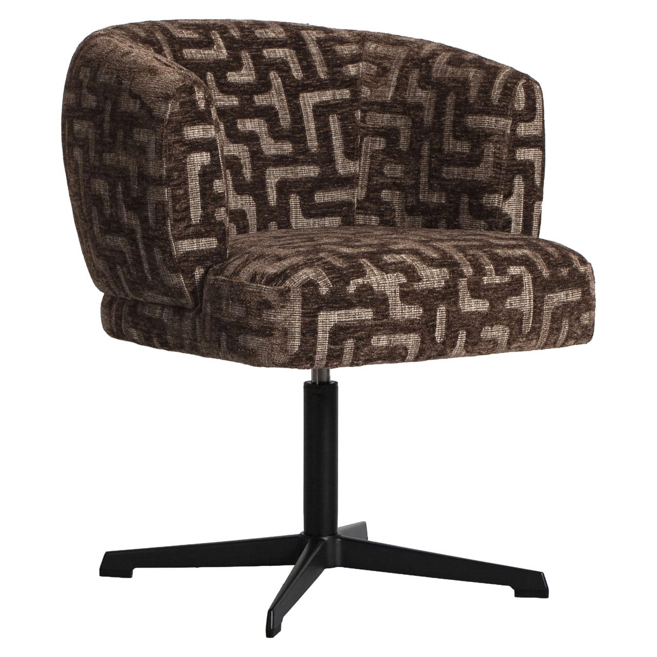 Richmond interiors eetkamerstoel Dinan draaibaar brown labyrinth