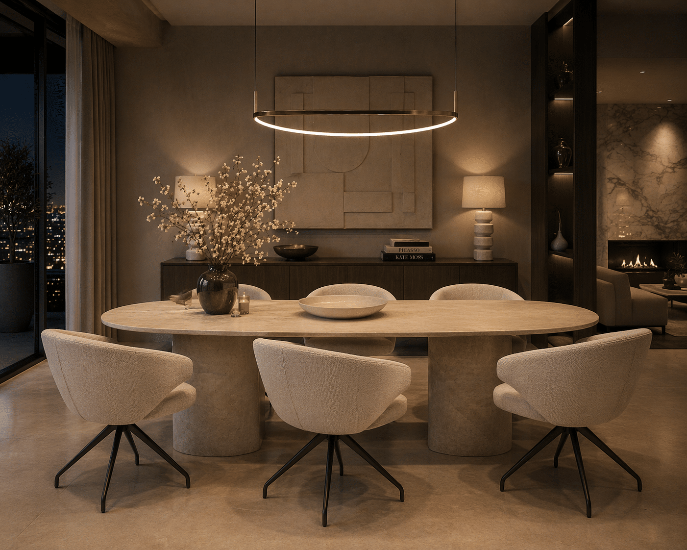 Richmond interiors eetkamerstoel Milly draaibaar met arm biscotti