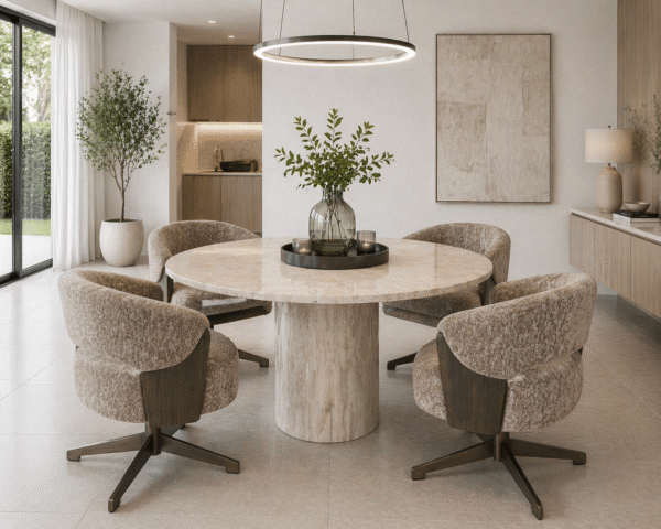 Richmond interiors eetkamerstoel Pollux draaibaar met arm sand