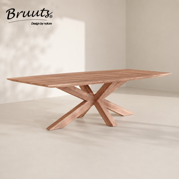 SHOWMODEL UrbanSofa Bruuts eettafel Eclipse verjongde rand spinpoot hout 200 cm Matt Lacquer