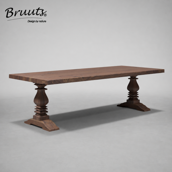 SHOWMODEL UrbanSofa Bruuts eettafel rechthoek rechte rand kloosterpoot hout recht 240 cm melrose acacia