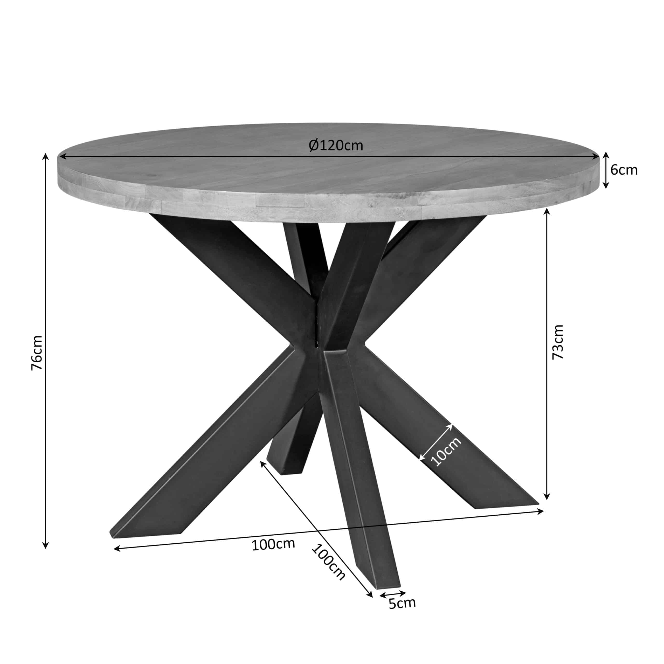 Starfurn Ronde eettafel Dakota Naturel Mangohout 120 cm