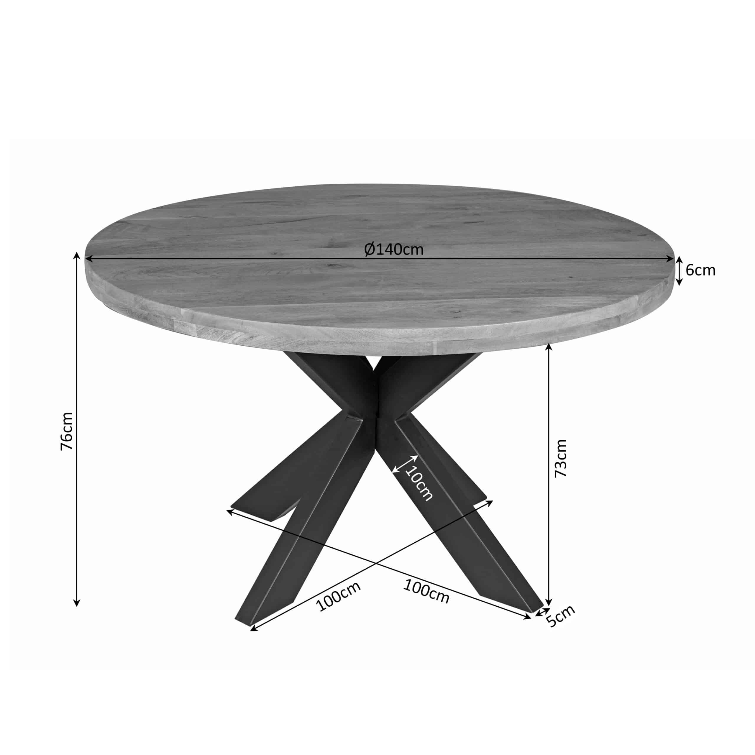 Starfurn Ronde eettafel Dakota Naturel Mangohout 140 cm