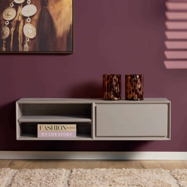 Starfurn Zwevend tv meubel Ambiance Taupe Mangohout 120 cm