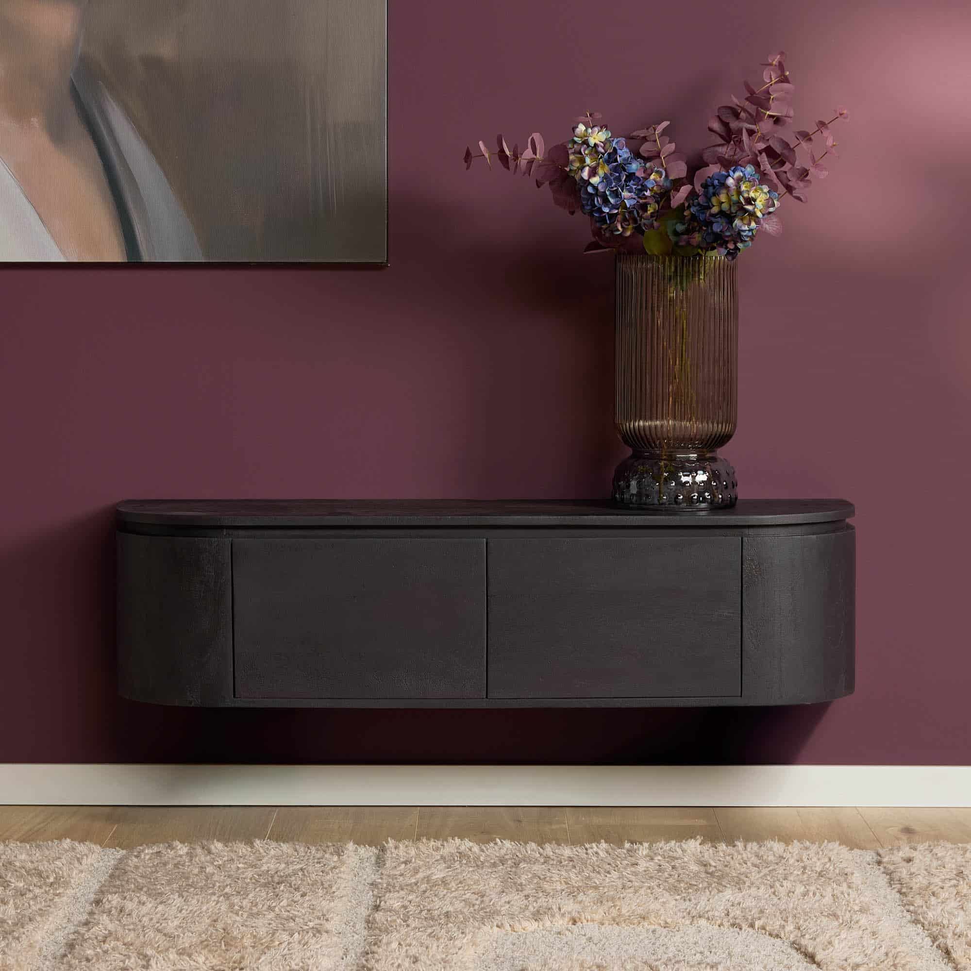 Starfurn tv meubel Excellent zwart 120x35x30 cm mangohout