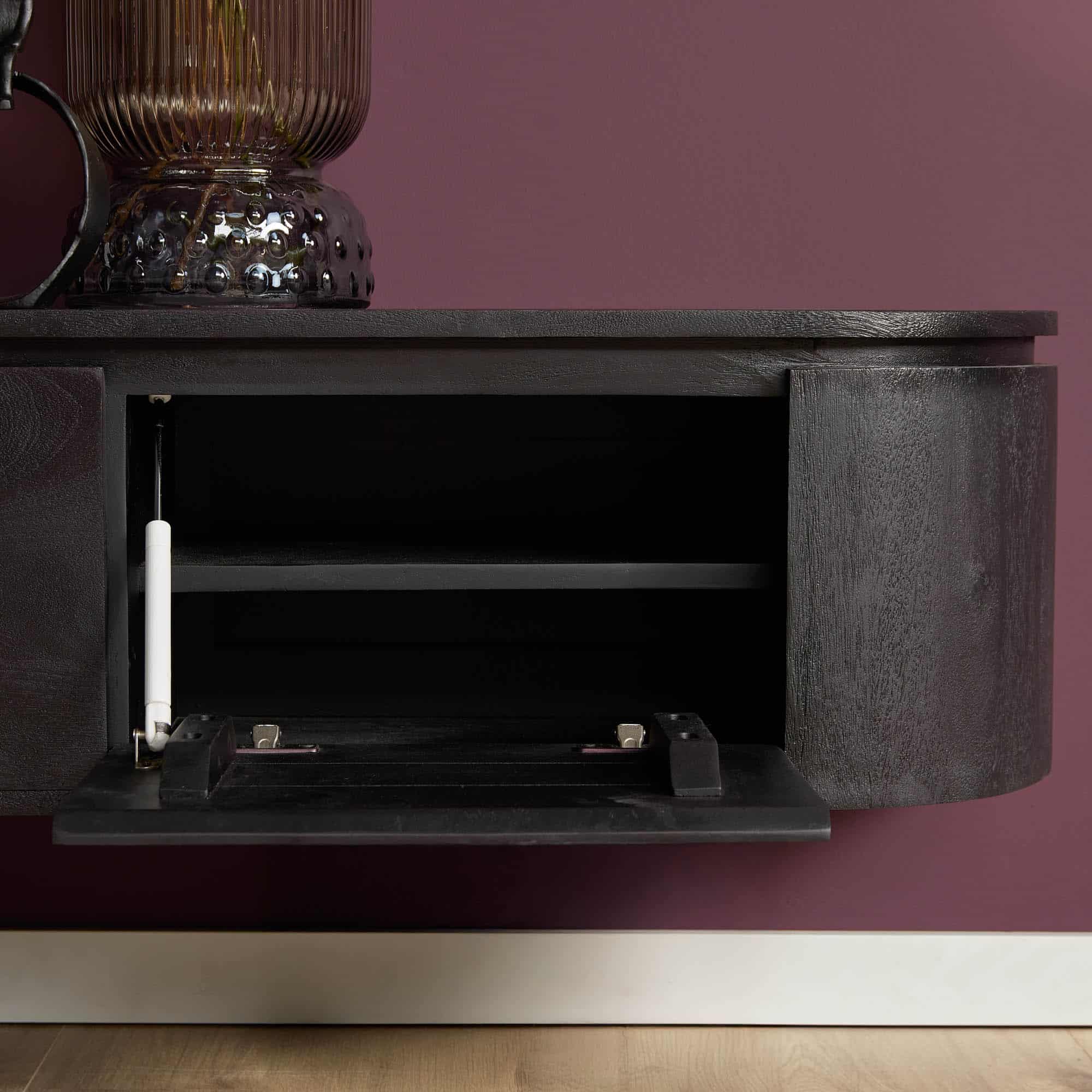 Starfurn tv meubel Excellent zwart 120x35x30 cm mangohout