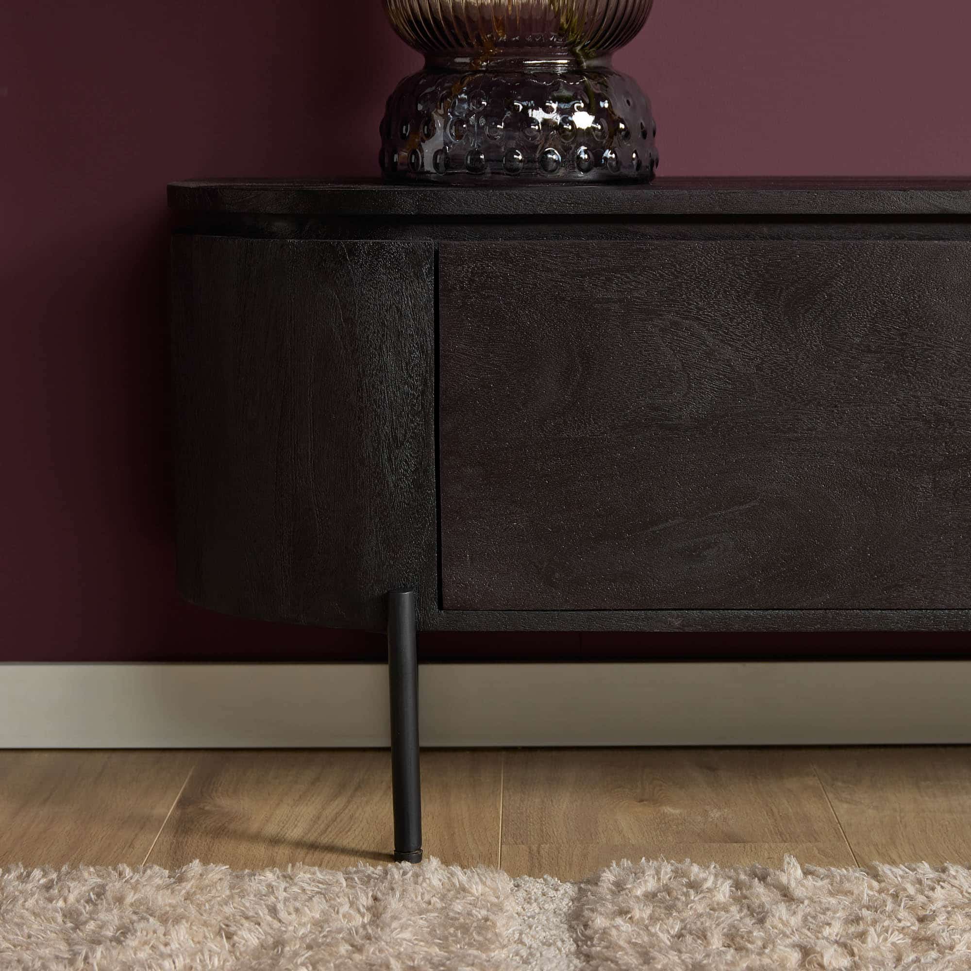 Starfurn tv meubel Excellent zwart 120x35x30 cm mangohout