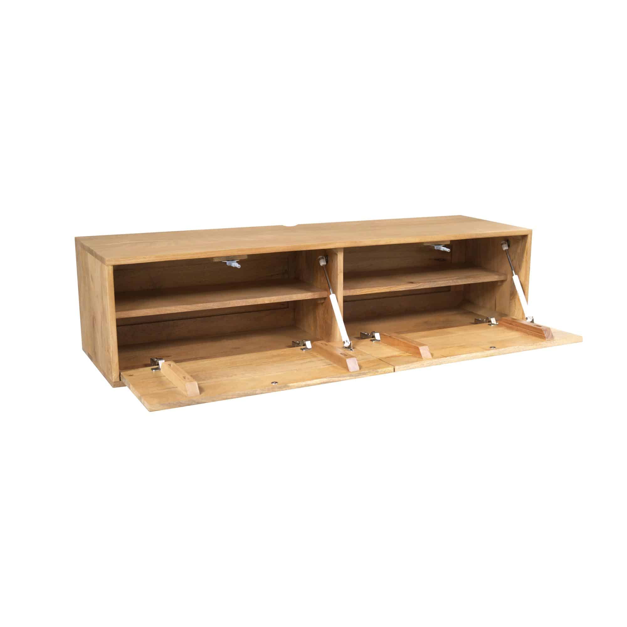 Starfurn Zwevend tv meubel Vision Licht Mangohout 120 cm