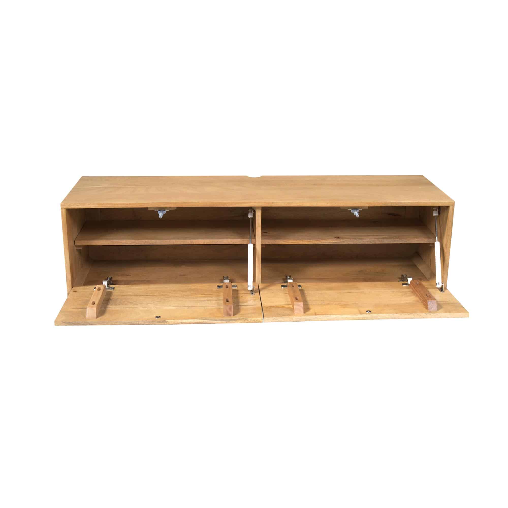 Starfurn Zwevend tv meubel Vision Licht Mangohout 120 cm