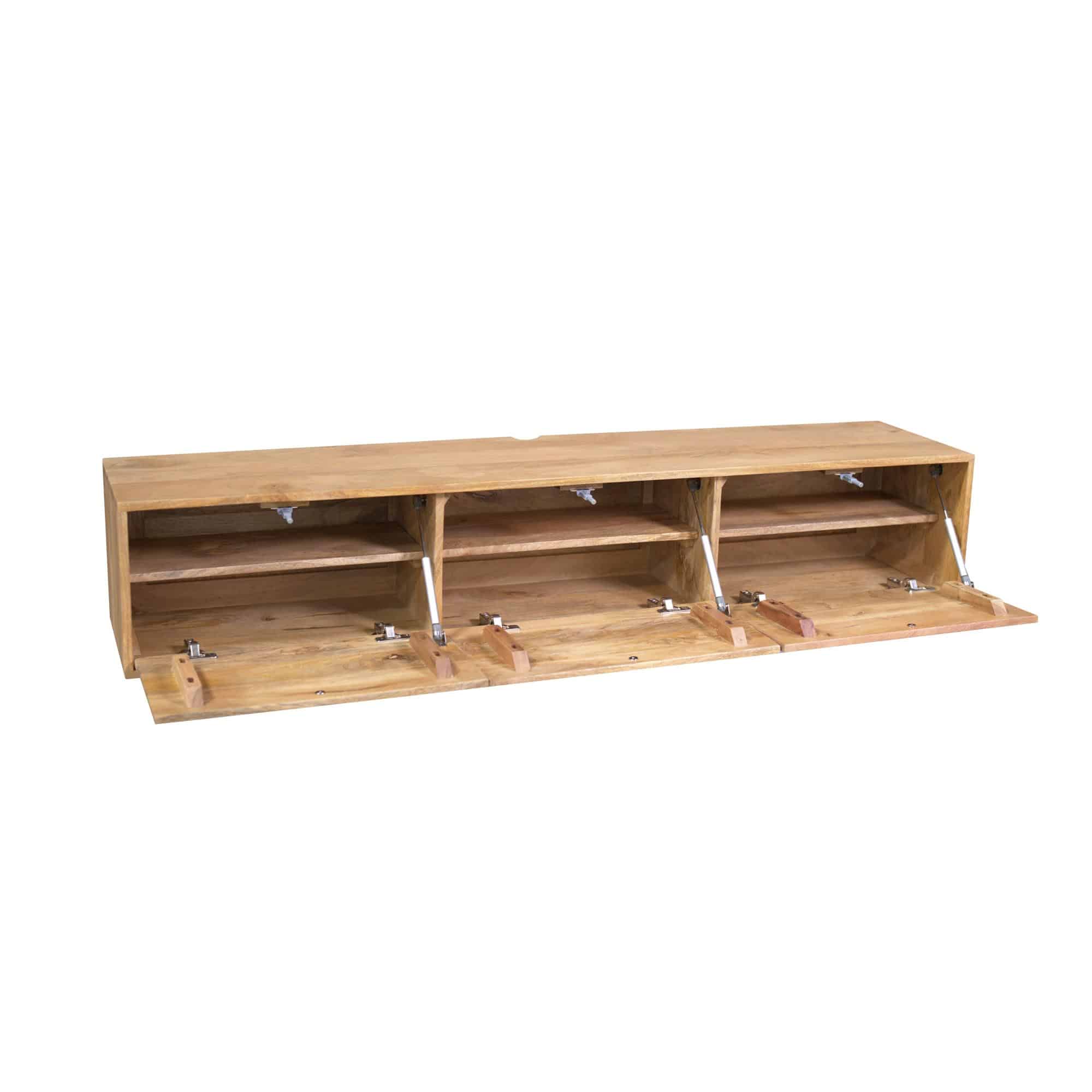 Starfurn Zwevend tv meubel Vision Licht Mangohout 160 cm
