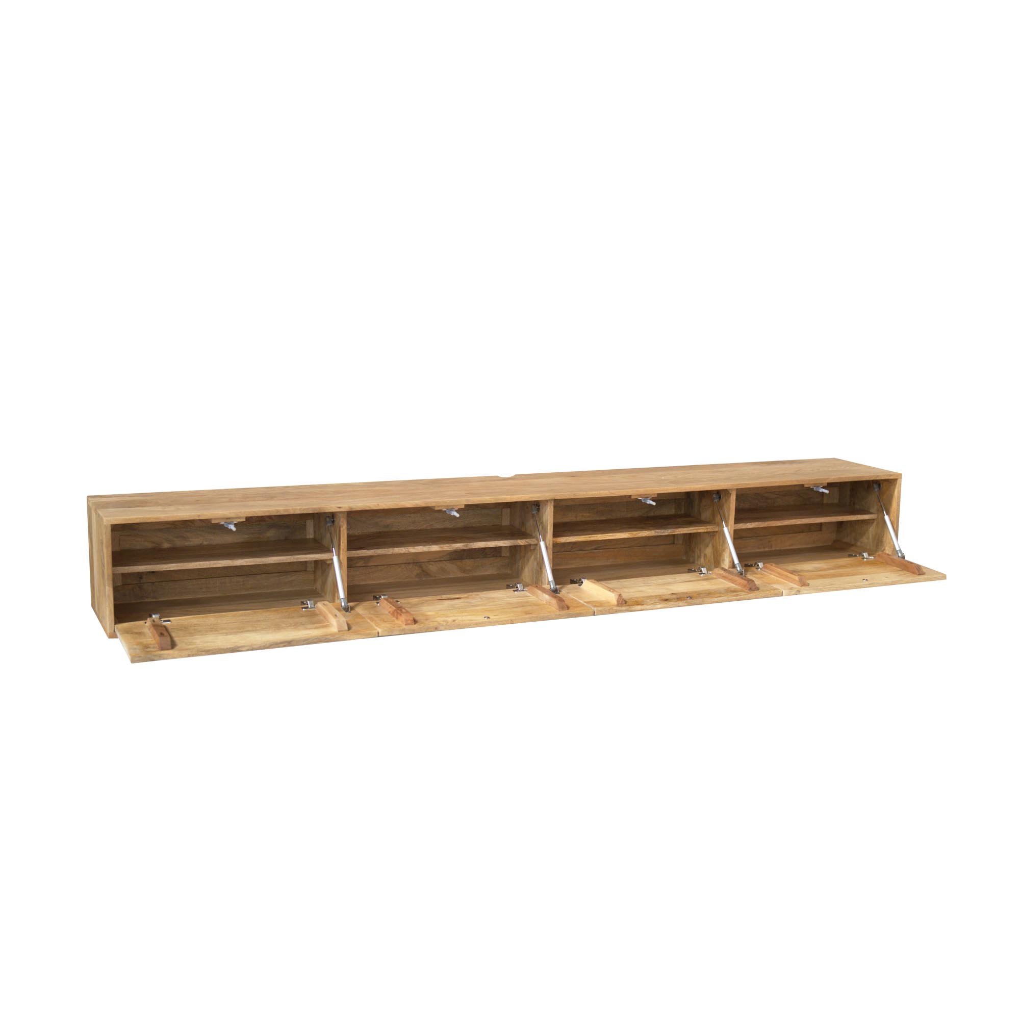 Starfurn Zwevend tv meubel Vision Licht Mangohout 240 cm