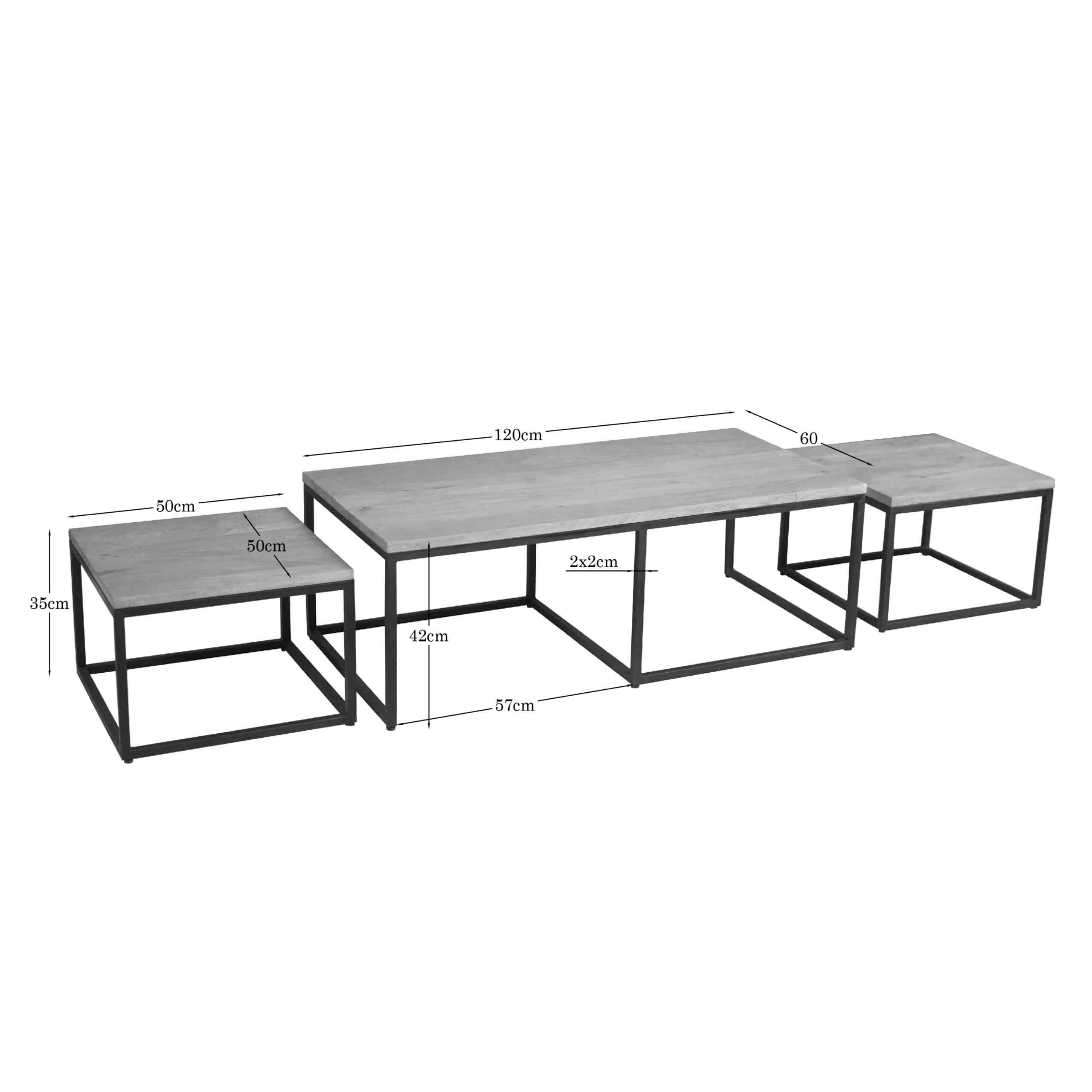 Starfurn Salontafel set Dakota Naturel Mangohout 120 cm