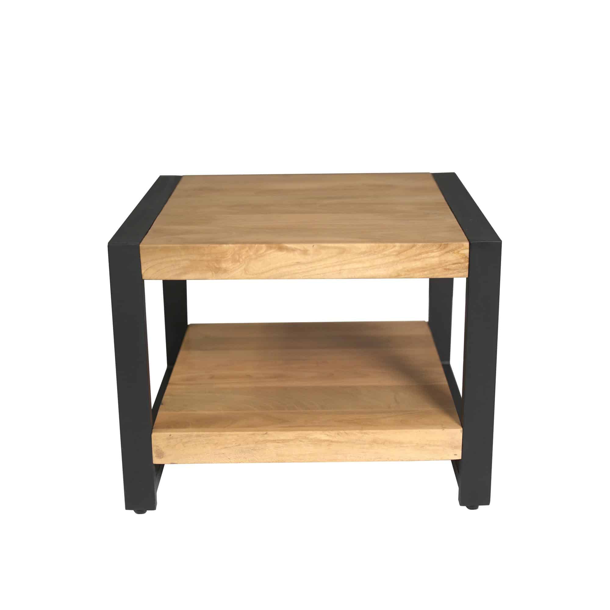 Starfurn Bijzettafel Britt met onderblad Naturel Mangohout 60 cm