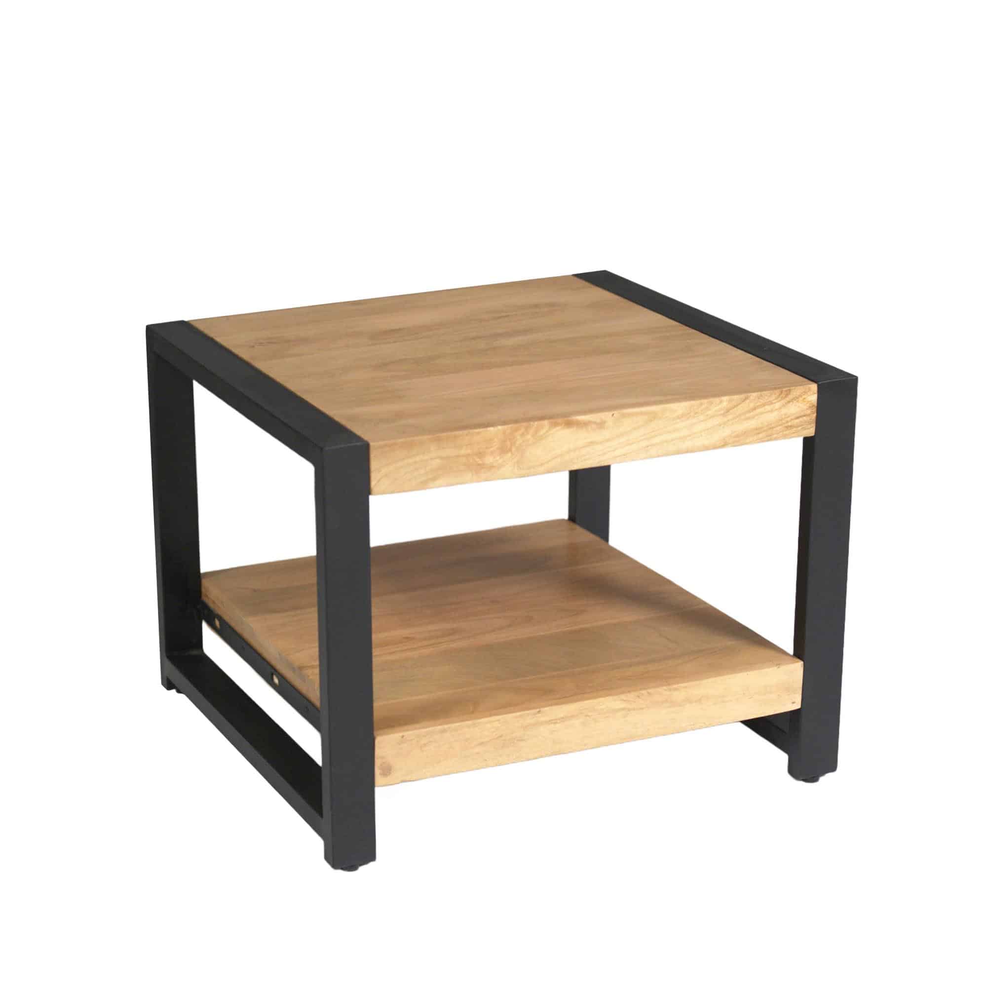 Starfurn Bijzettafel Britt met onderblad Naturel Mangohout 60 cm