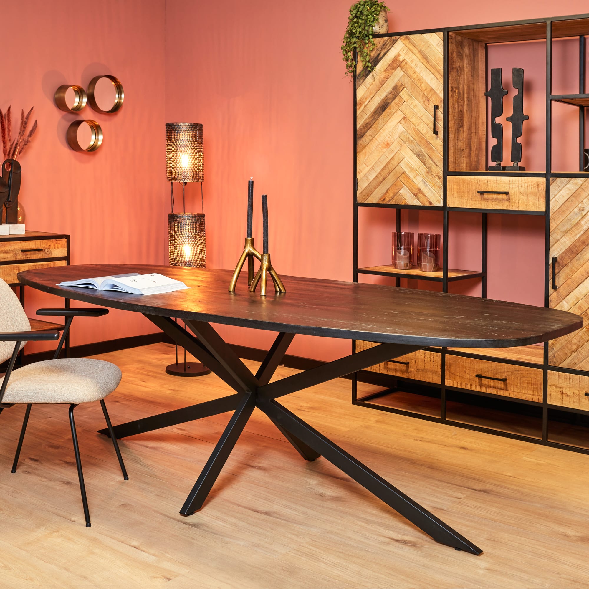 Starfurn Eettafel Elegance Black | 240 cm | Deens ovaal