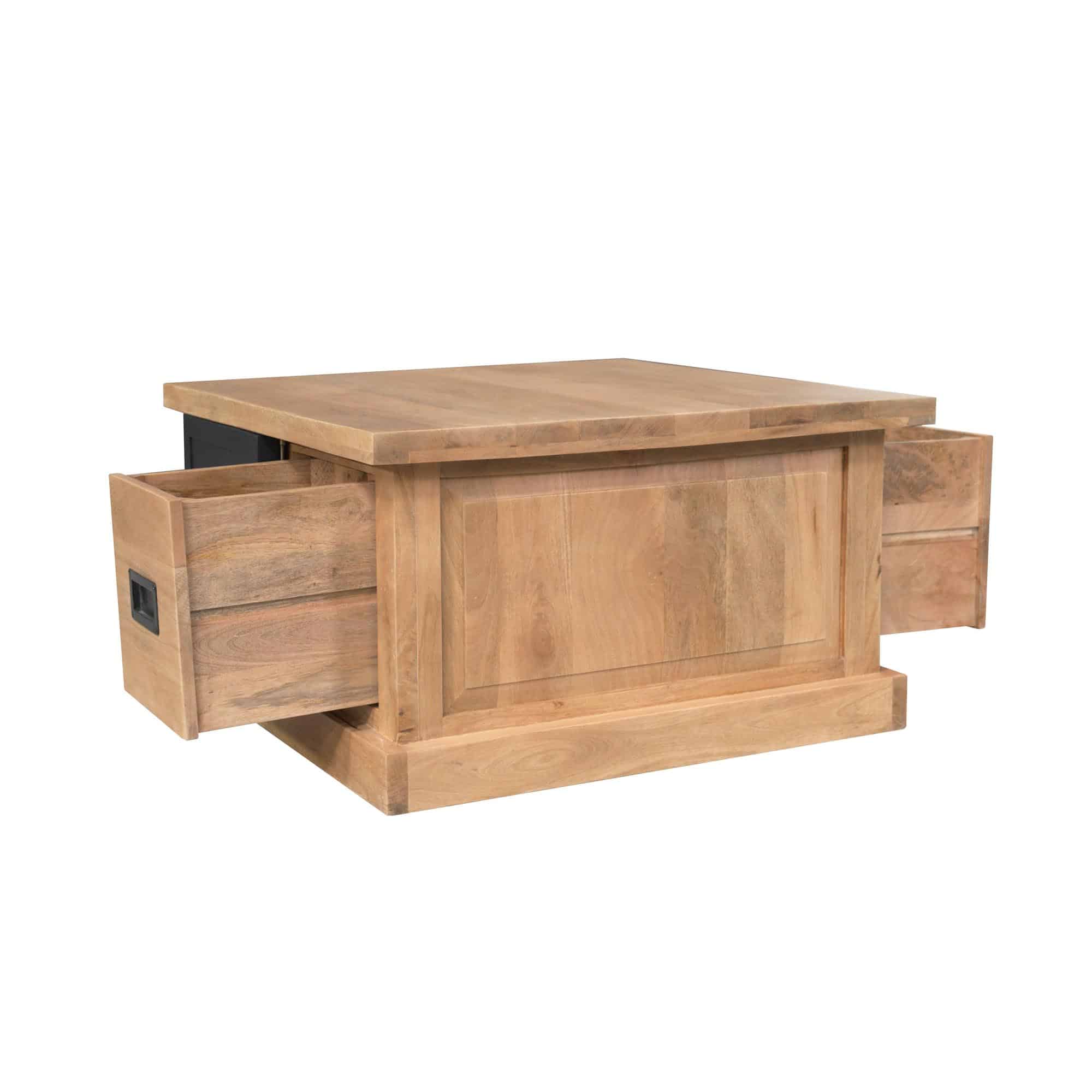 Starfurn Vierkante Salontafel Noa Naturel Mangohout 80 cm