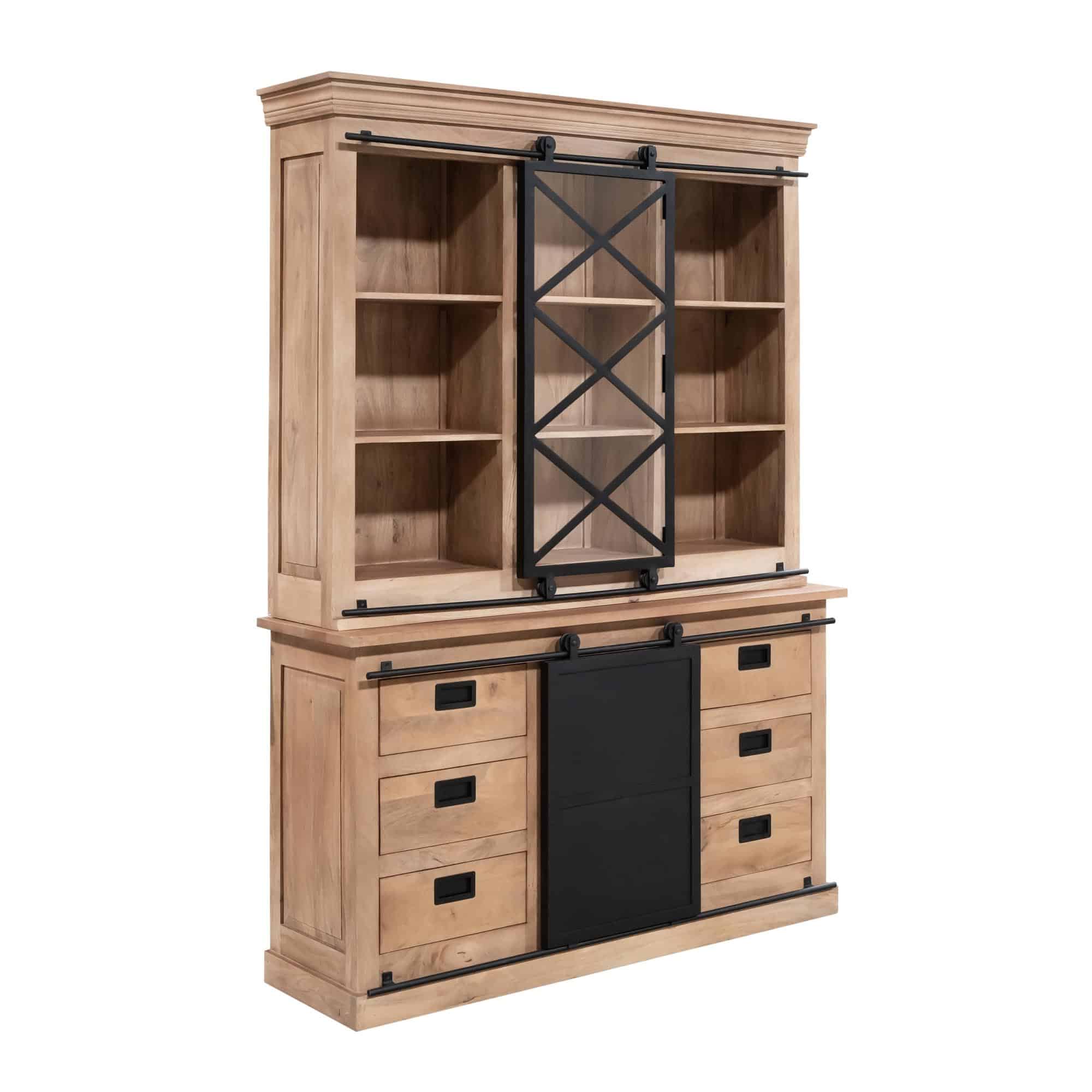 Starfurn Vitrinekast Fresno Naturel Mangohout 160 cm