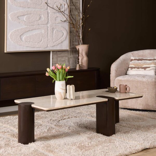 Starfurn Salontafel Maeve Bruin Marmer 128 cm