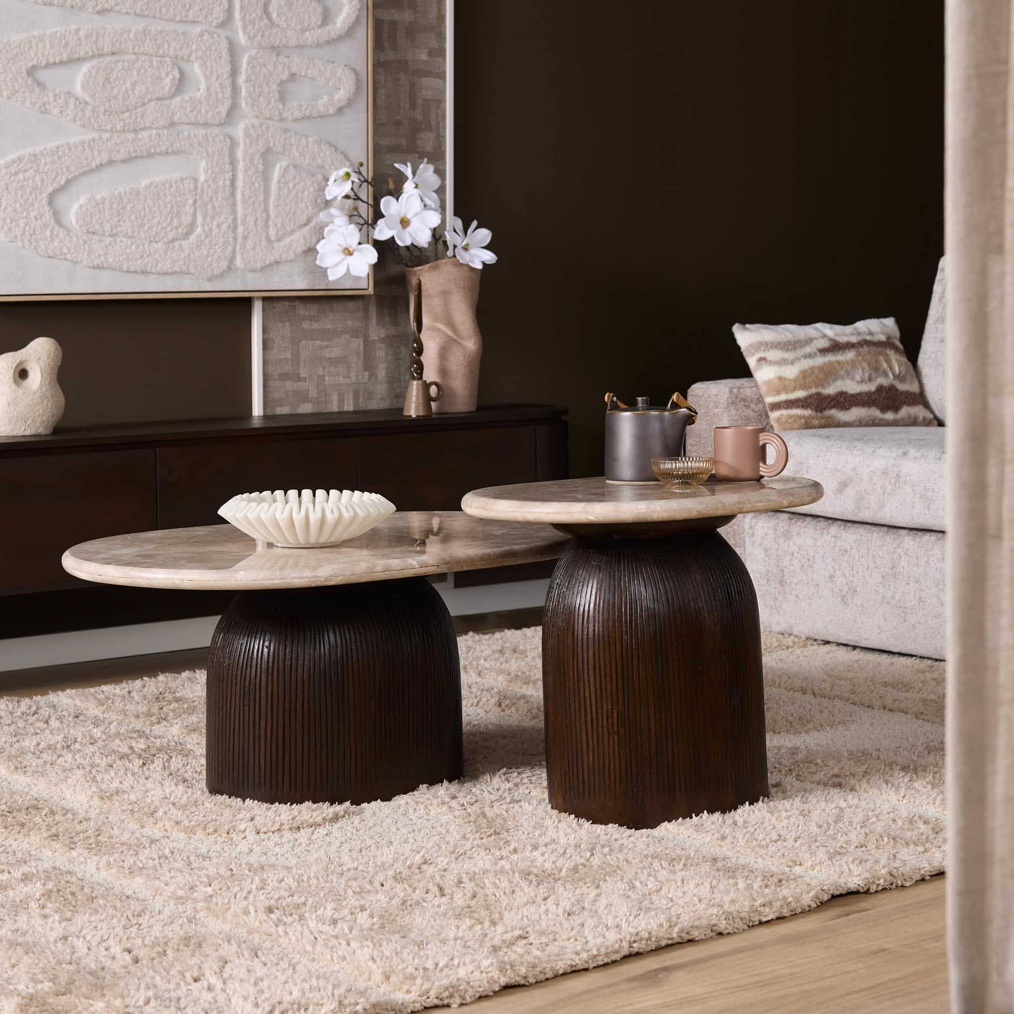 Starfurn Salontafel Noel Bruin Marmer 90 cm
