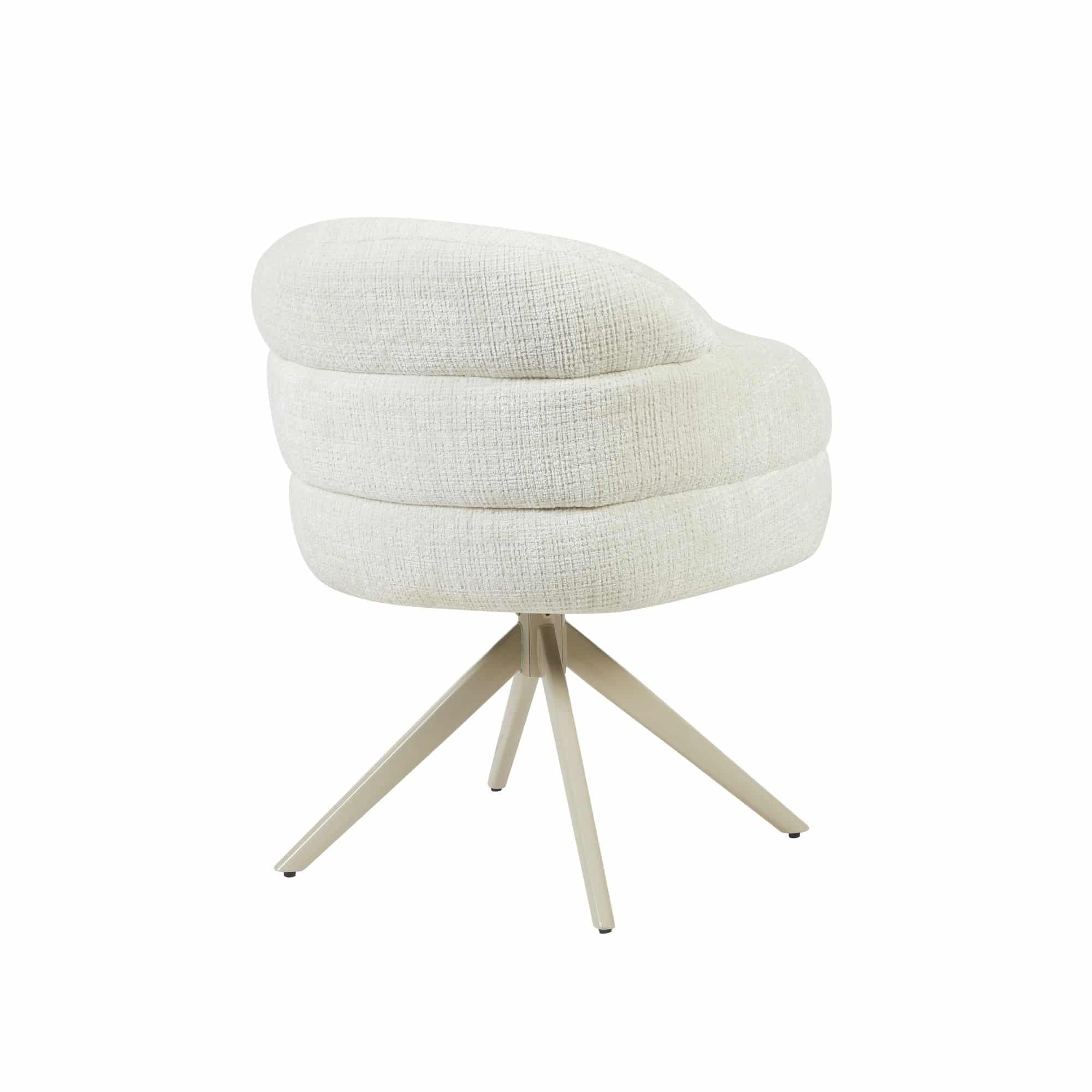 Starfurn Draaibare eetkamerstoel Bella Off White Poot Zand