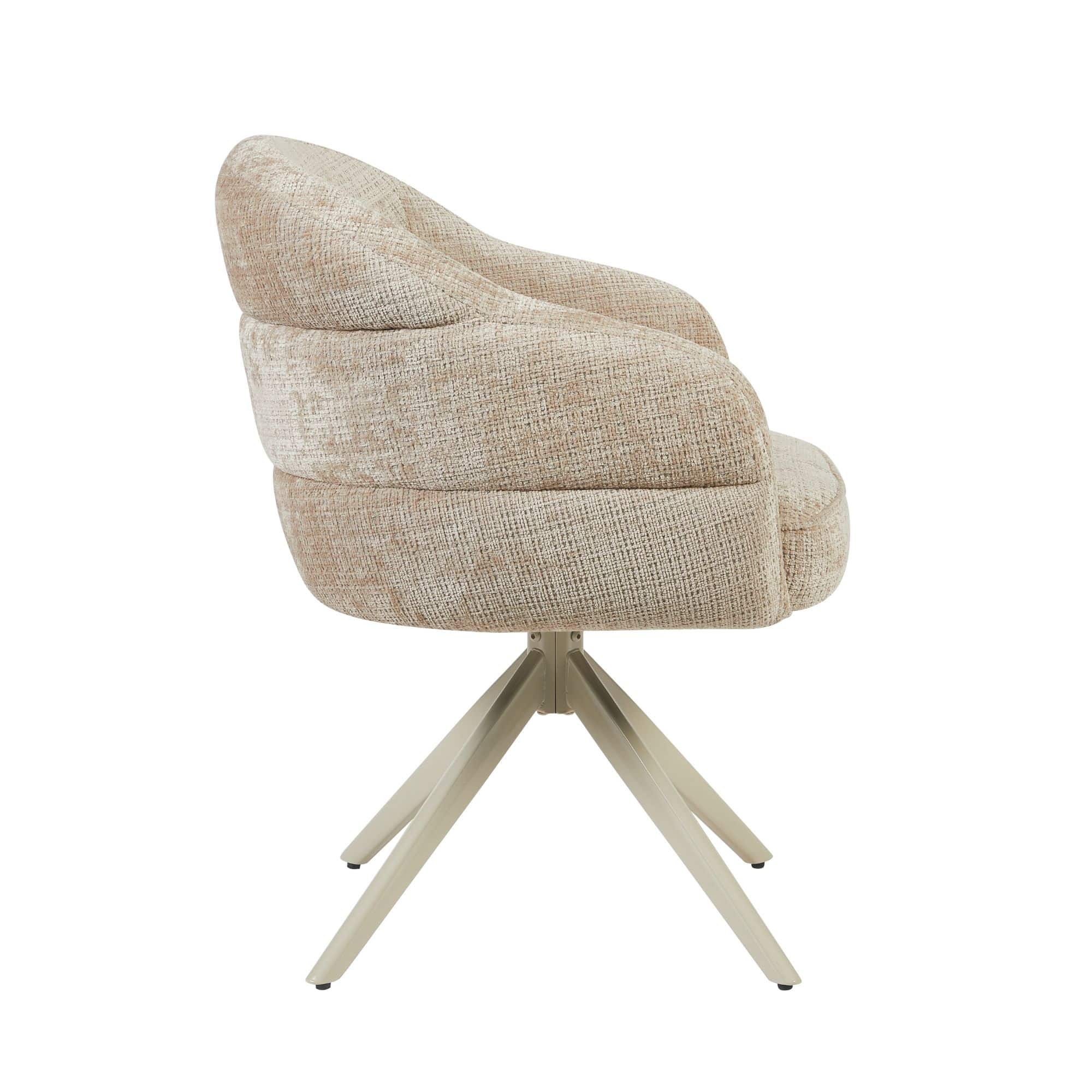 Starfurn Draaibare eetkamerstoel Bella Beige Poot Zand