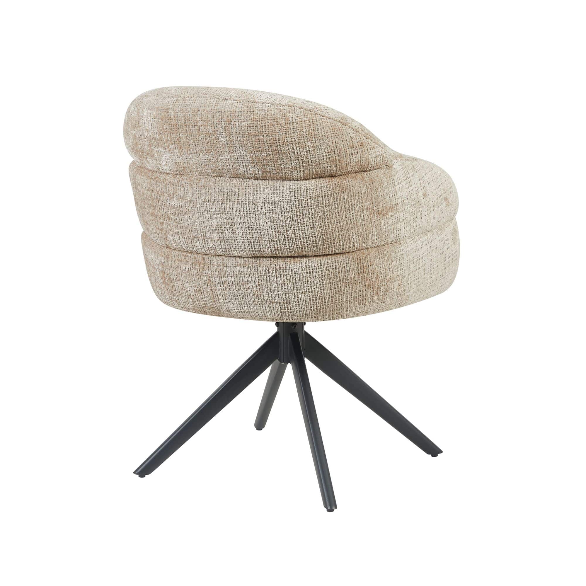 Starfurn Draaibare eetkamerstoel Bella Beige Poot Zwart