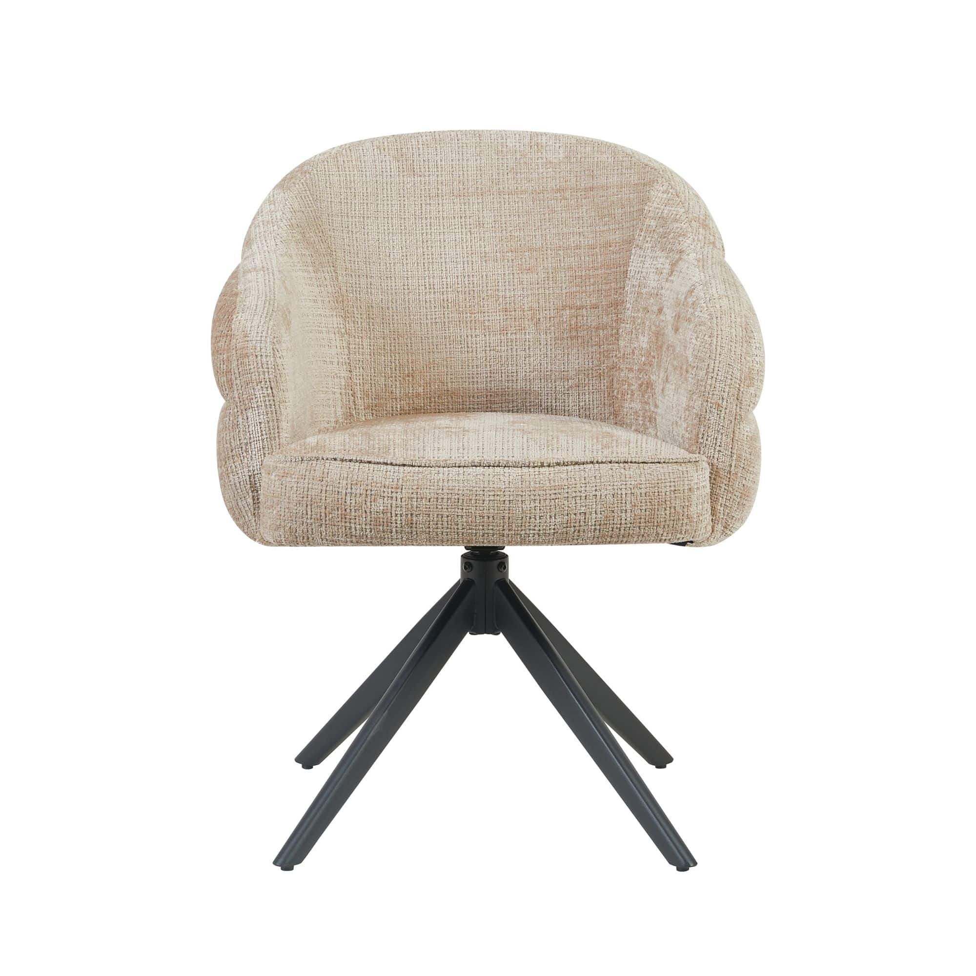 Starfurn Draaibare eetkamerstoel Bella Beige Poot Zwart