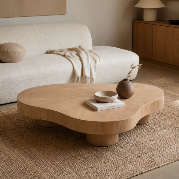 Salontafel Bobbie 150x110x25 cm lichtbruin