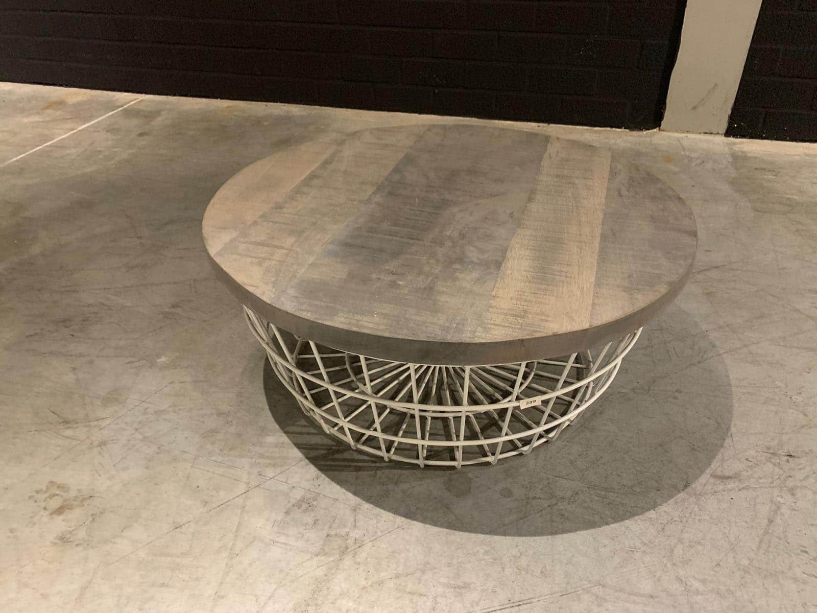 SHOWMODEL salontafel rond 70 cm houten blad