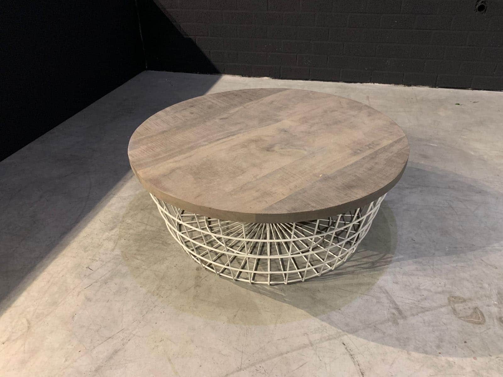 SHOWMODEL salontafel rond 90 cm houten blad