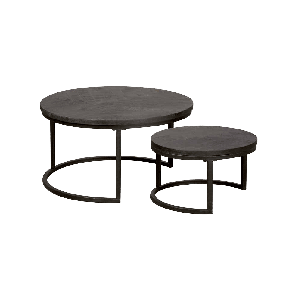 Tower Living salontafel set van 2 Viola black mangohout