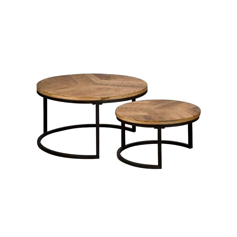 Tower Living salontafel set van 2 Viola nature mangohout