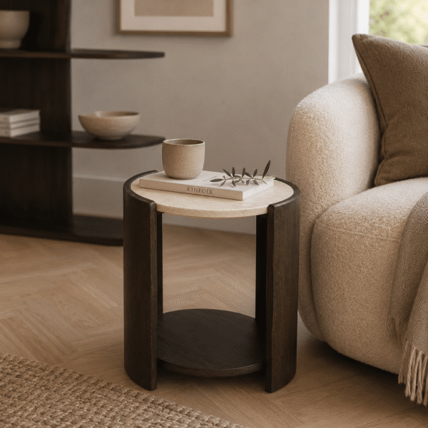 Starfurn Bijzettafel Rune Botticino marmer 45 cm
