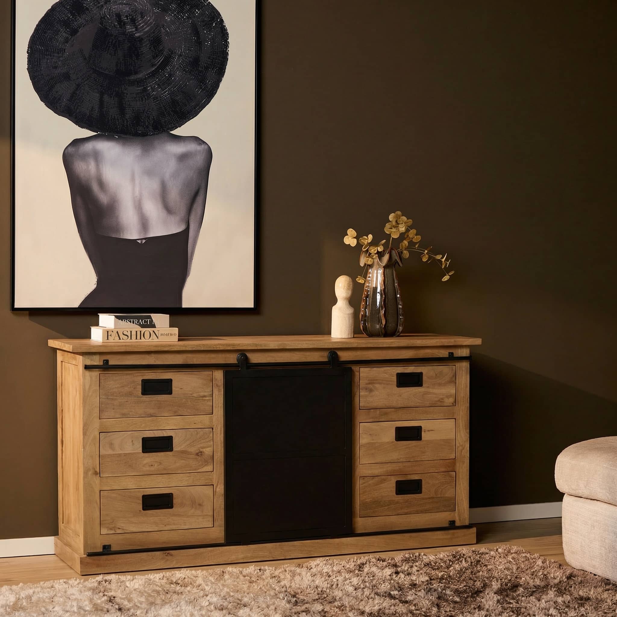 Starfurn Dressoir Fresno Naturel Mangohout 160 cm