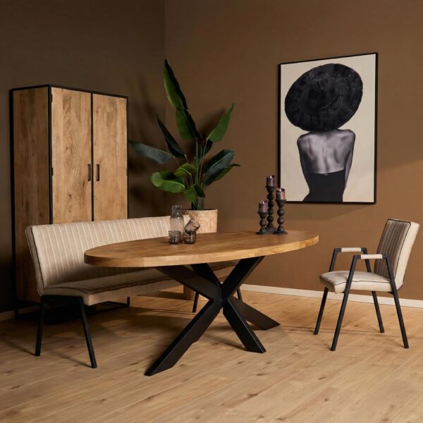 Starfurn Ovale eettafel Dakota Naturel Mangohout 240 cm