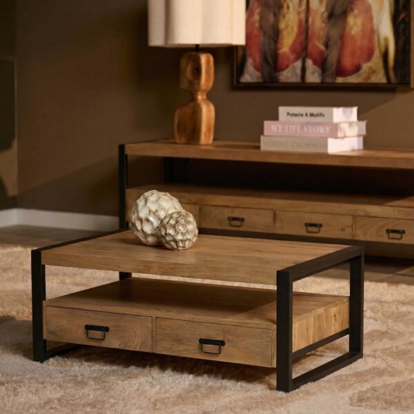 Starfurn Salontafel Britt met vier lades Naturel Mangohout 120 cm